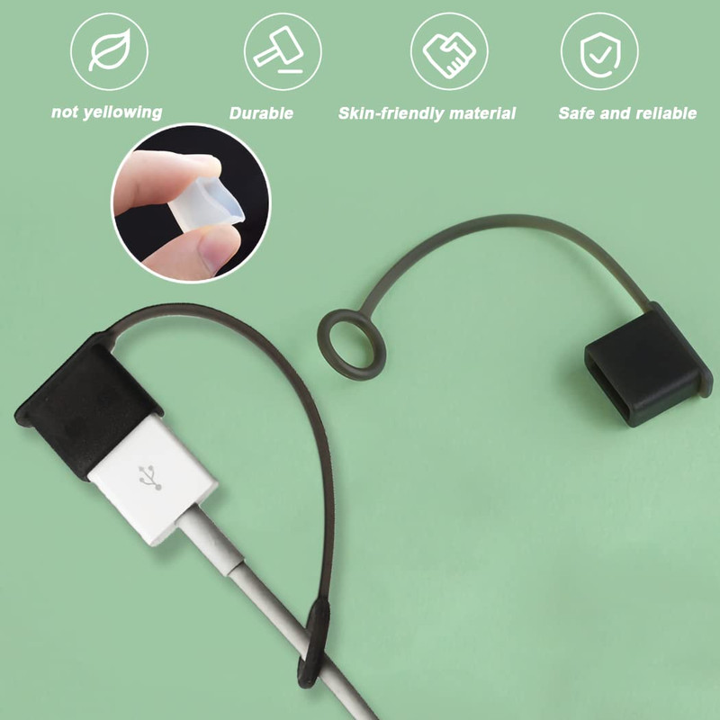 5 Pcs USB C Cable Cover + 5 USB Port Protective Cover + 5 USB C Dust Plugs Caps gallery