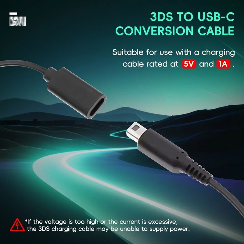 Type-C to 3DS Charging Cable Power Line for DSI 2DS New 3DS XL LL Console Charge gallery