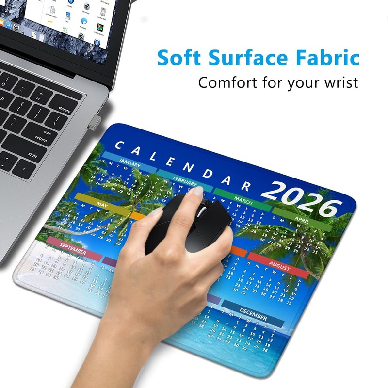 2026 Calendar Mouse Pad with Stitched Edges, Gaming Rectangle Mousepad for Co... gallery