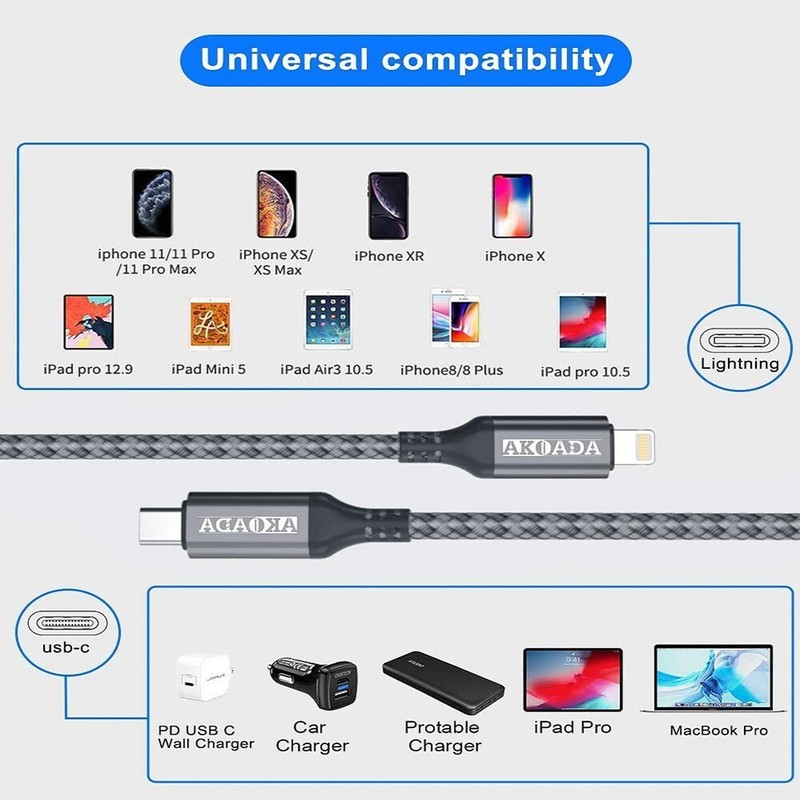 10FT PD Fast Charger USB C Charging Cable For iPhone 14 13 12 Pro Max 2 PACKS gallery