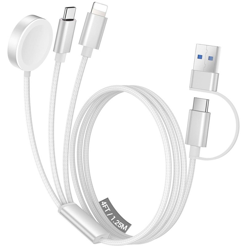 1.2M Data Cable 3-in-2 Charging Cable Multi Charger Cable for Watch iPhone 17 16