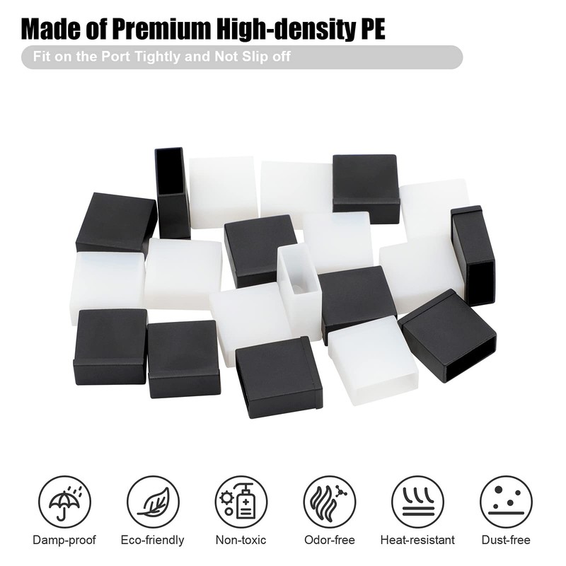 USB Cover Cap 20 Pcs Black Clear Plastic USB A Male Anti-Dust Plug Cover gallery