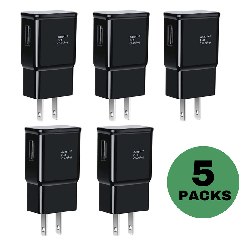5X For Samsung Galaxy S10 Note10 S8 S9 iPhone Fast Wall Charger US Adapter Lot