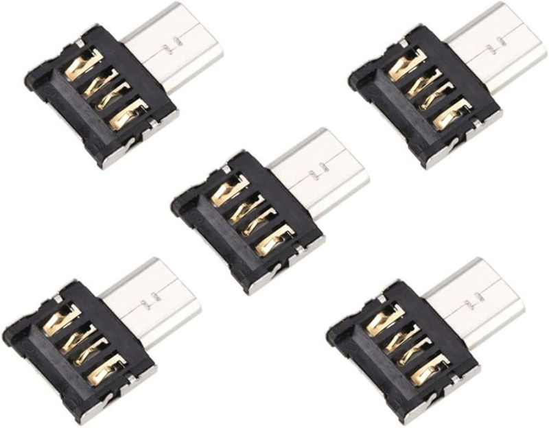 5 Pack Micro USB OTG Adapter Micro USB Male to USB 2.0 Female Ultra Mini Size Co