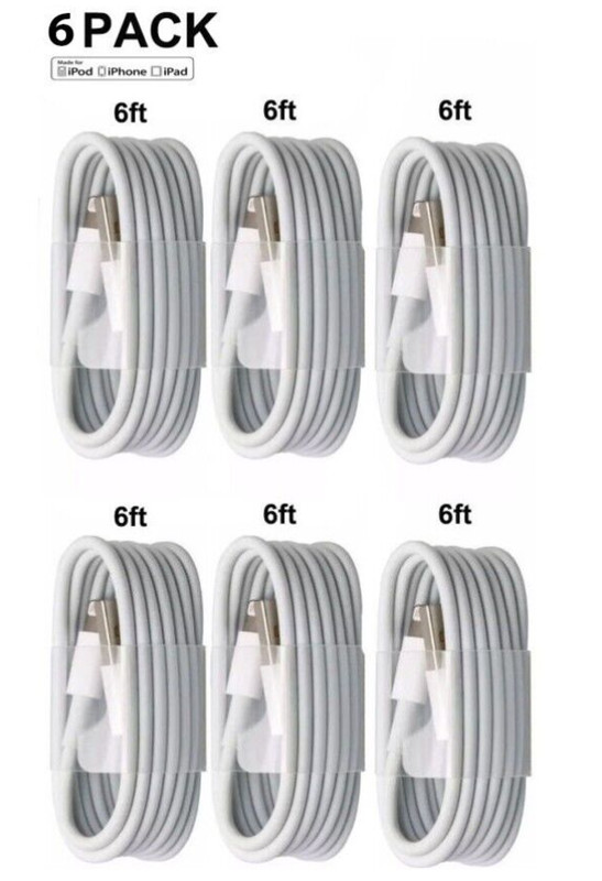 6-PACK USB Data Fast Charger Cable Cord For Apple iPhone 5 6 7 8 X 11 12 13 MAX