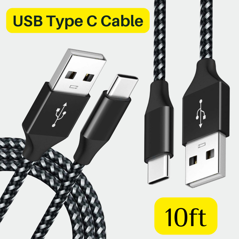 10ft USB-C Fast Charger Cable For iPhone 15 16 Pro Max Samsung Type C Cord Lot
