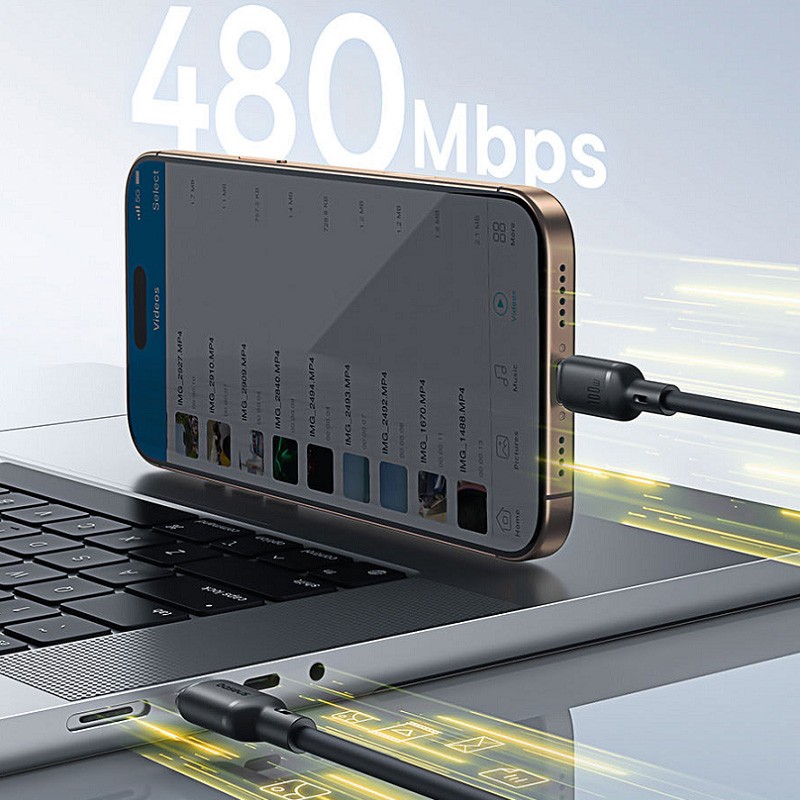 BASEUS Silky One-for-Three Fast Charging Cable USB-C to M+L+C (5ft) (100W) (COS gallery
