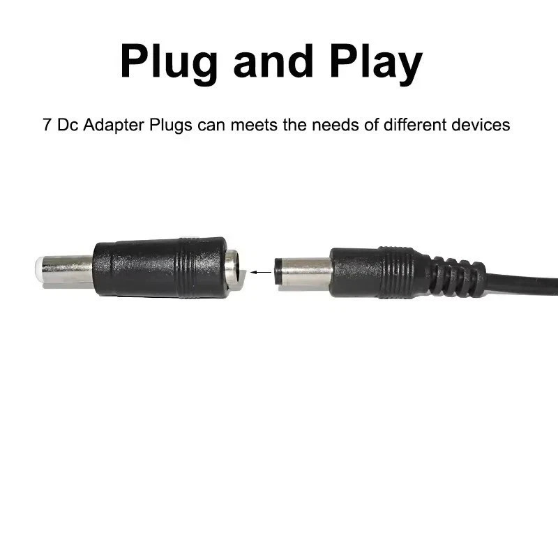 USB 5V to DC Jack 12V Charging Cable Power Cord 5.5*2.1mm with 8 Sizes Connector gallery