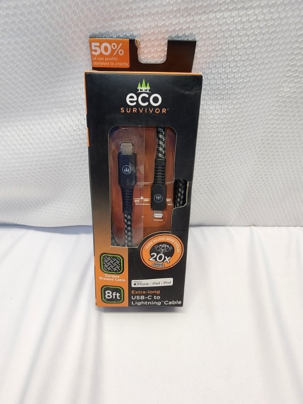 Eco Survivor extra long 8ft USB-C to 8pin Connector braided