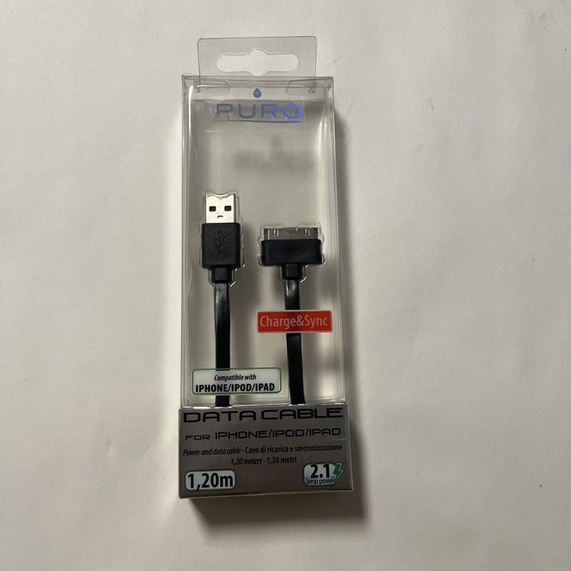 PURO 30-Pin USB Data Cable 1.2m Charge Sync for Apple iPhone iPod iPad New