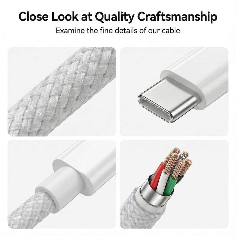 USB to Charger Cable 60W Fast Charging Braided Nylon Cord, 6FT 2-Pack Gray, f... gallery