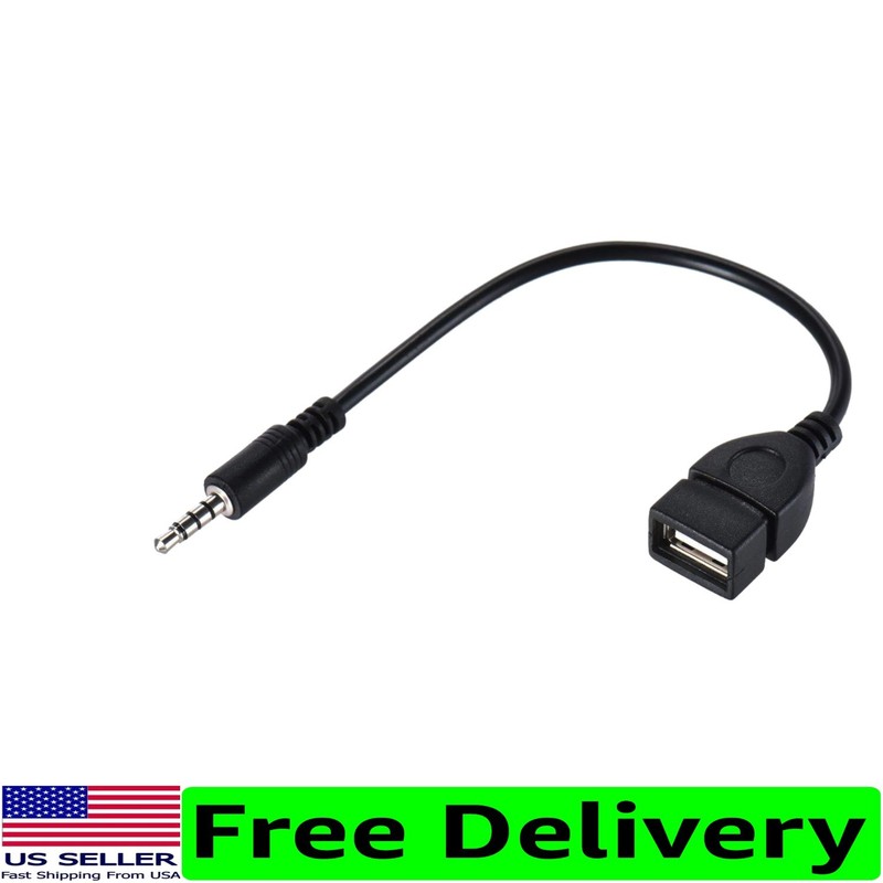 3.5mm AUX to USB Female Adapter for Playing Music in Your Car – U-Disk Support