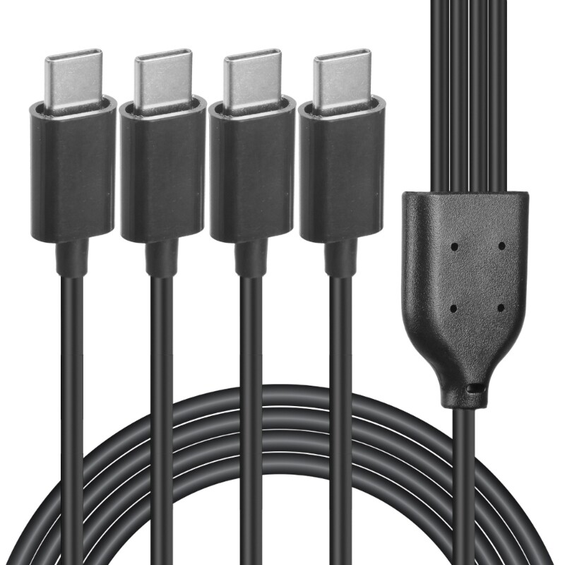 146cm Full Length USB Type C to 4xType C Charger Cable Wire Line for Electronics