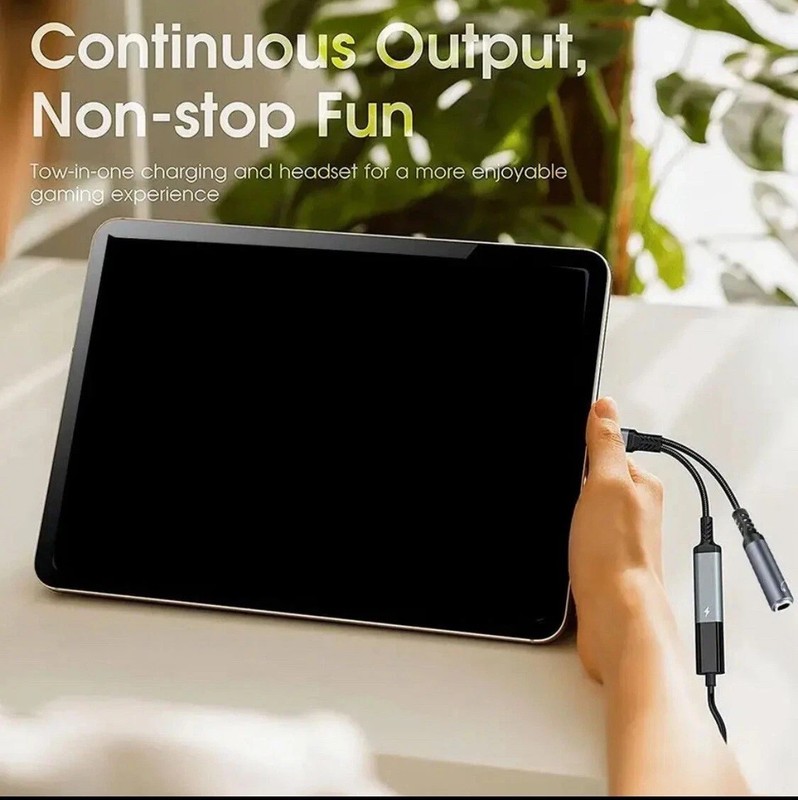 2 IN 1 Audio Charger Splitter Type C Aux Headphone Jack USB C to 3.5mm Adapter gallery
