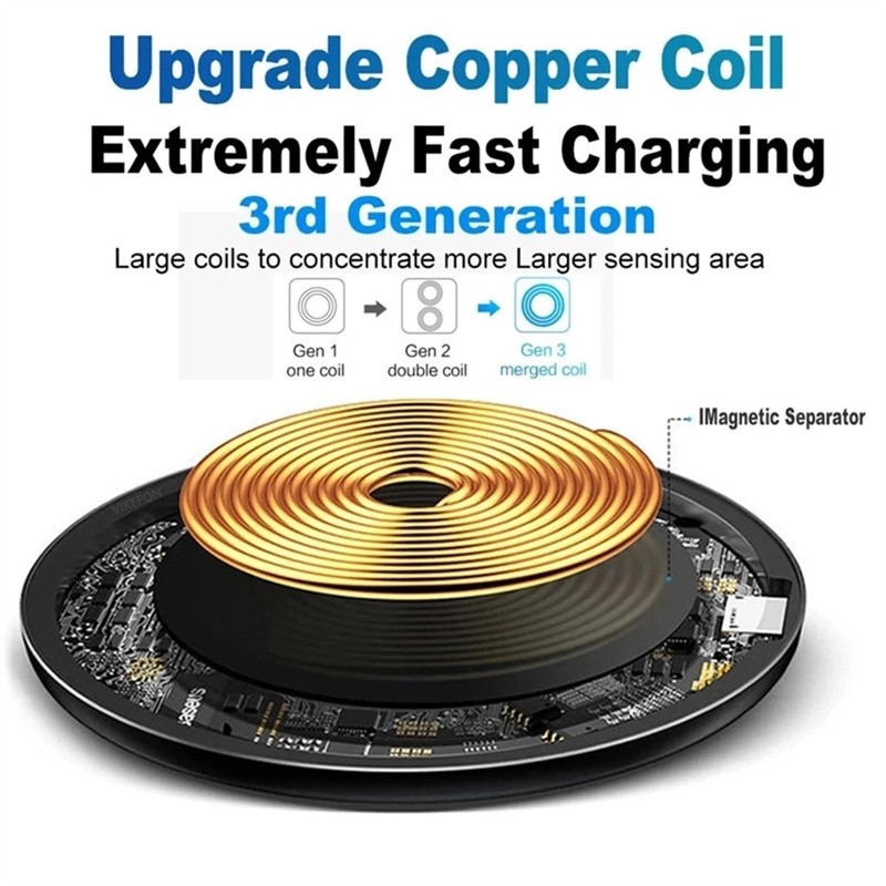 65W Wireless Fast Charger Charging Pad Dock For Samsung iPhone Android Phone US gallery