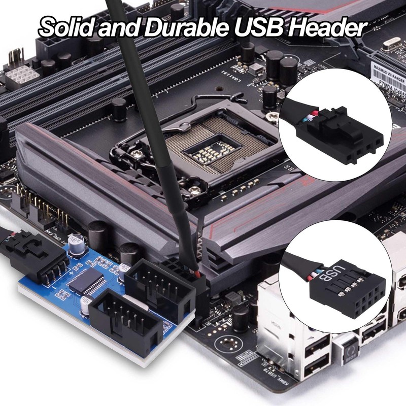 Motherboard USB 2.0 Hub Header Splitter 9 Pin Motherboard Header 1 to Dual 2 ... gallery