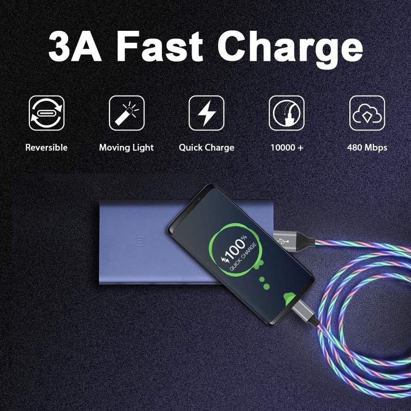USB C Cable, 3ft Light up Type C Charger Fast Charging Led USB Type C Cord Co... gallery