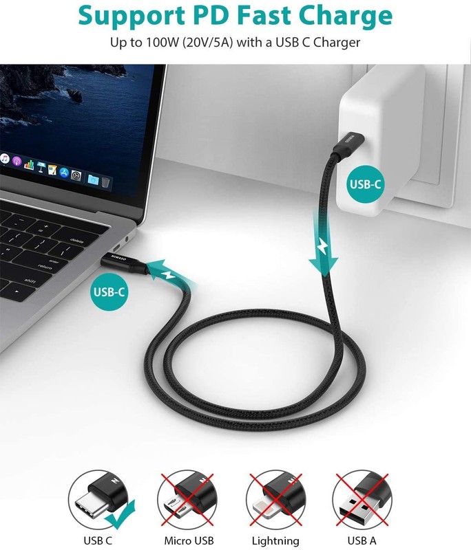 USB C 3.1 Gen 2 Cable 10Gbps Data Transfer, 4K Video Output Monitor Cable100W... gallery