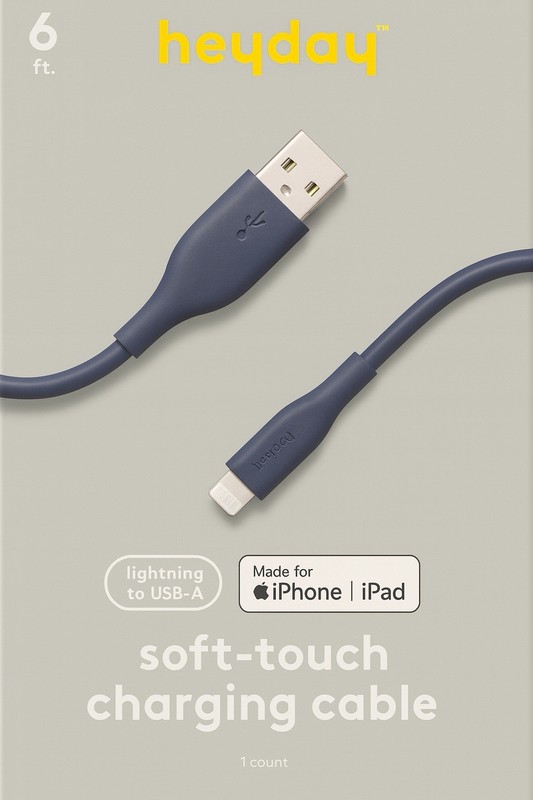 Heyday 6ft USB-A Cable Soft Touch- Dusk