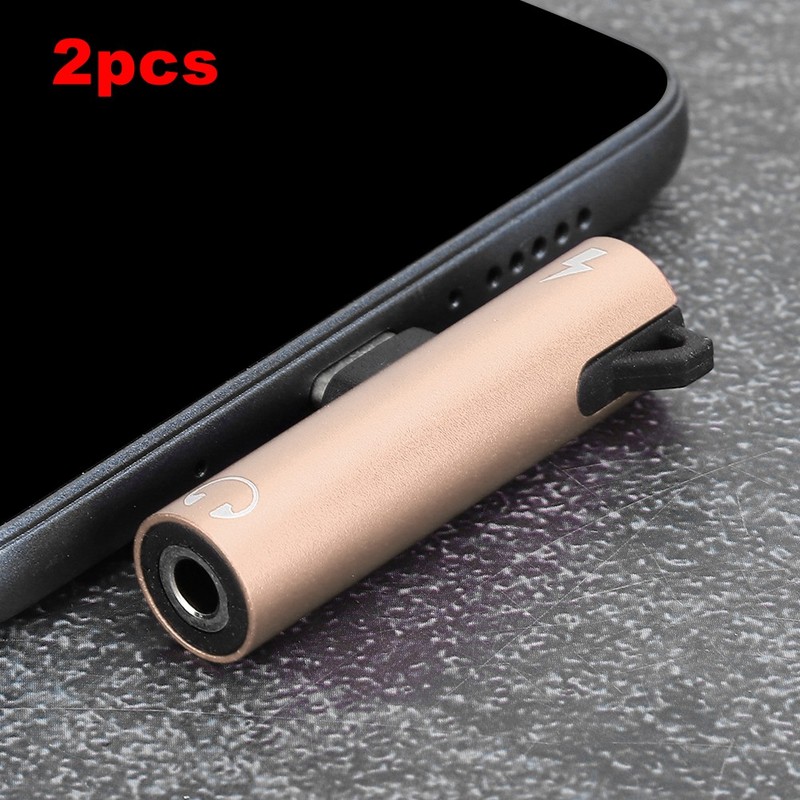 2Pcs 2 In 1 TypeC To 3.5mm Assist Audio Cable Charger Headset Distributor