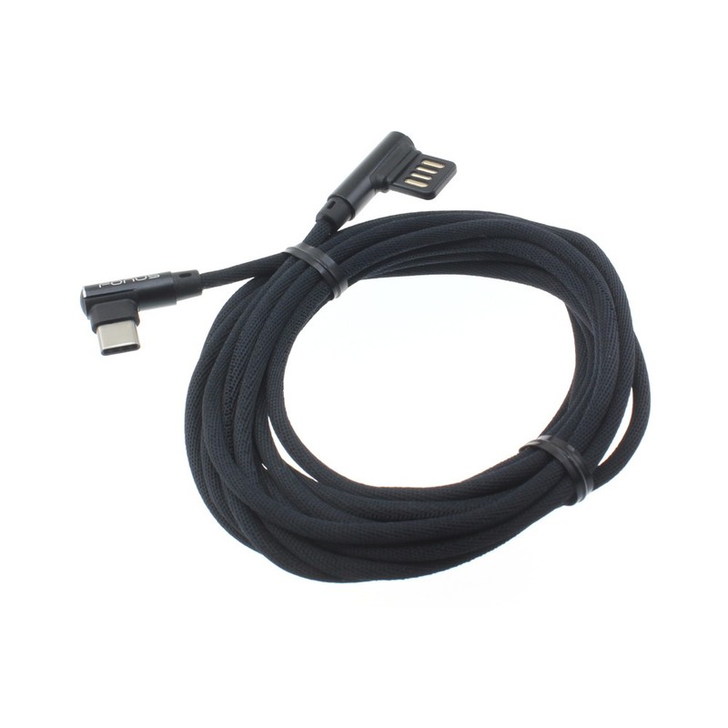 Angle USB Cable 10ft Type-C Charger Cord USB-C Power Wire for Cell Phones