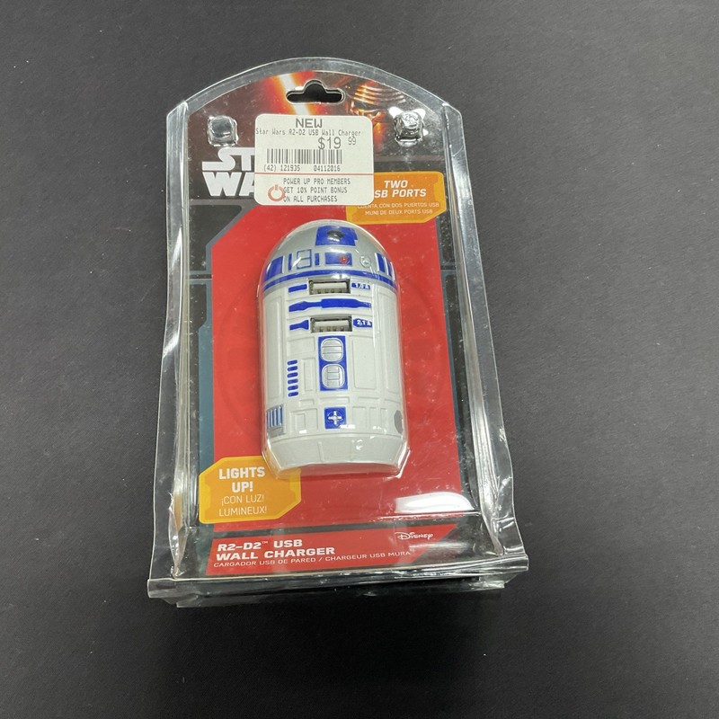 Thinkgeek Star Wars Disney R2-D2 USB Wall Charger – New