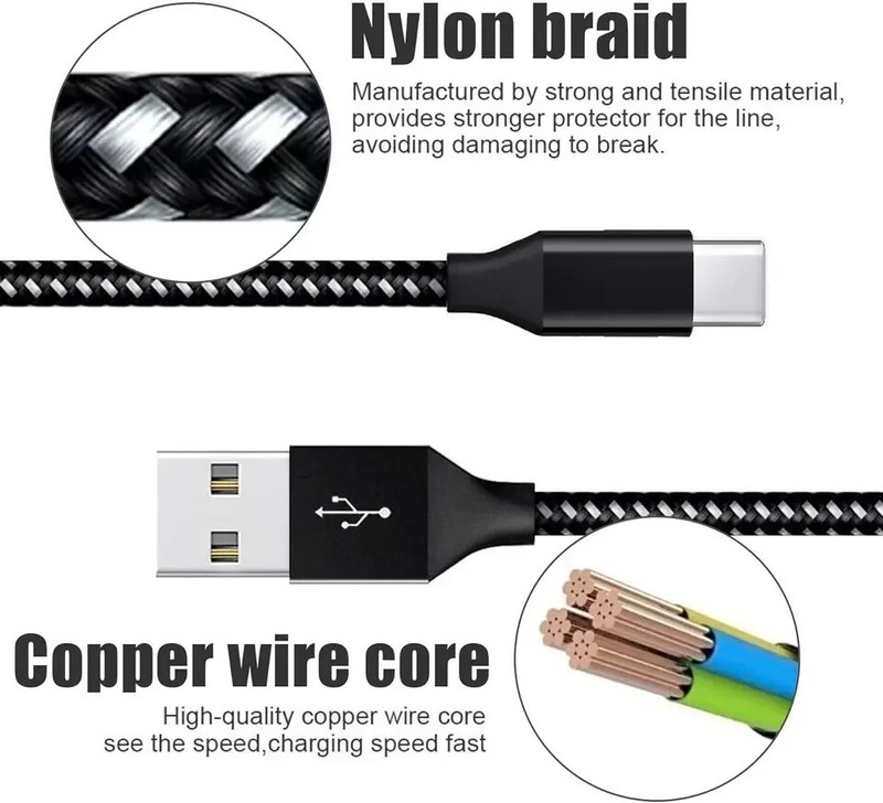 Heavy Duty Charging Phone Cable Type-C USB-C For Samsung Android LG Charger gallery