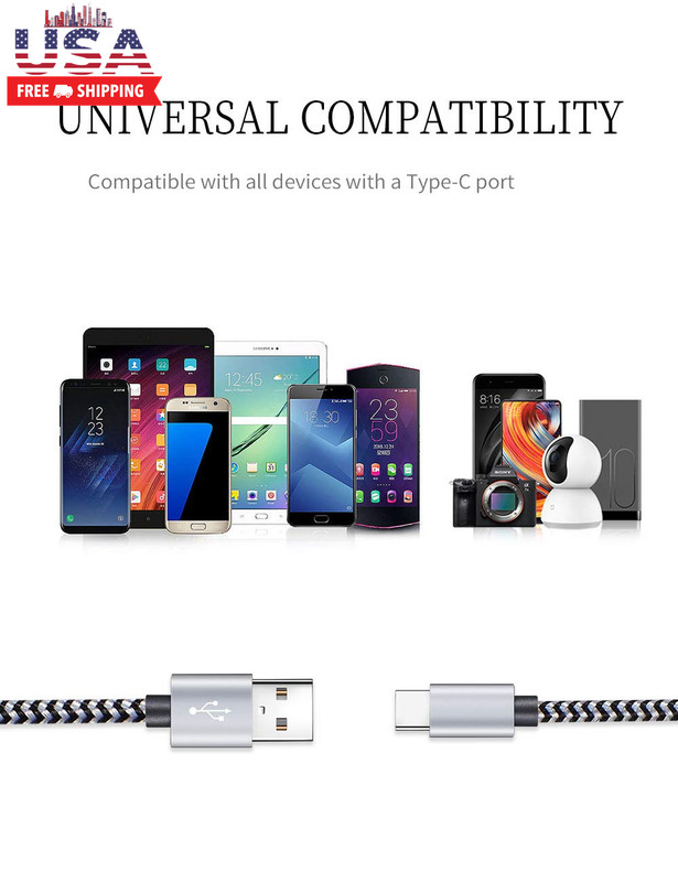 USB Type C Cable Fast Charging, Tpc001 5 Pack(6Ft 3A) Braided C Charger Cables C gallery