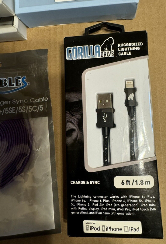Lot of 8 Assorted 5/6/10ft USB Charging Apple Compatible Sync Cables NEW gallery
