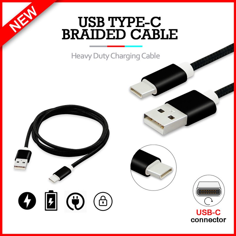 B2G1 Free USB Type-C 6FT Braided Charger Cable Cord for TCL 10L /10 Pro/10 5G UW
