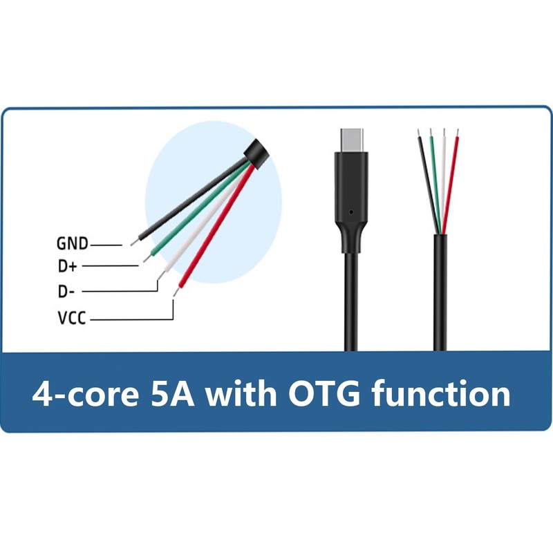 4 PCS 1 Ft USB C To 4Pin Bare Wire Open End Power Cable 20+28AWG 5V 5A gallery