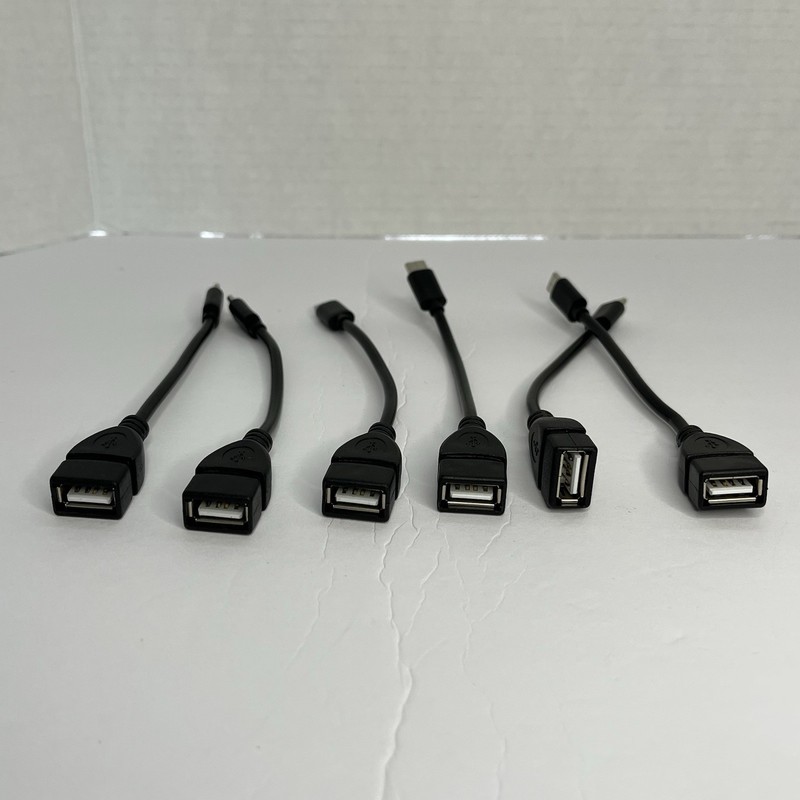 8 Pack Black USB Type-C to USB Type-A (Male To Female) Adapter Cable TESTED