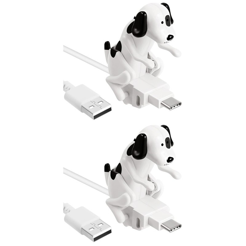 2 PCS Remainderh Charger Dog for Phone Puppy Charging Cable Funny USB Tipo