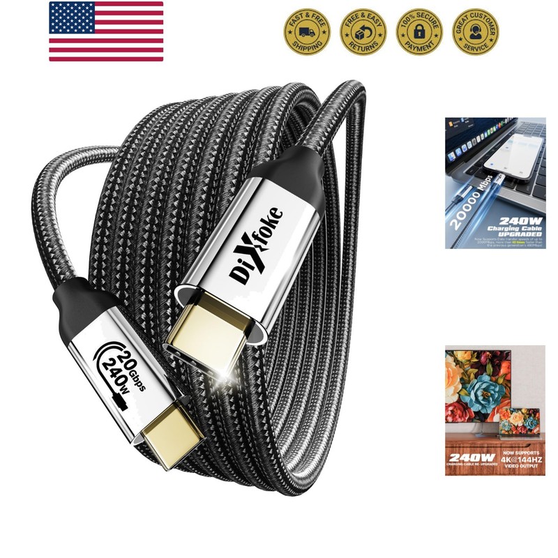 USB-C Cable [3.3 FT], 240W PD Fast Charging, 20Gbps Data Transfer, 2026 New U…
