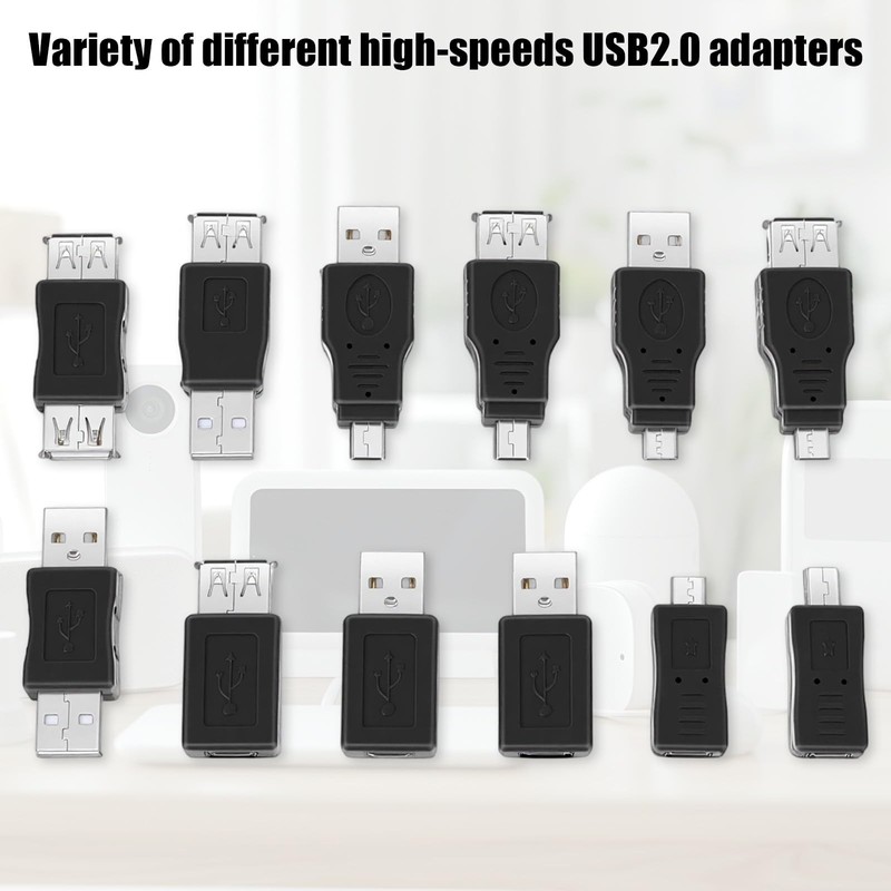 12 PCS USB Adapter Kit OTG 2.0 Male To Female MicroUSB PC Tablet Mobile Phone gallery
