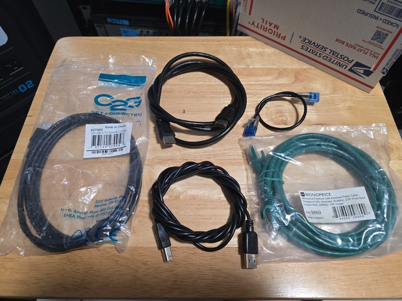 5 PK MIX CBLS USB A TO MINI 2.0, PRINTER CABLE, HDMI CABLE, CAT 6 10FT, CAT6 8"