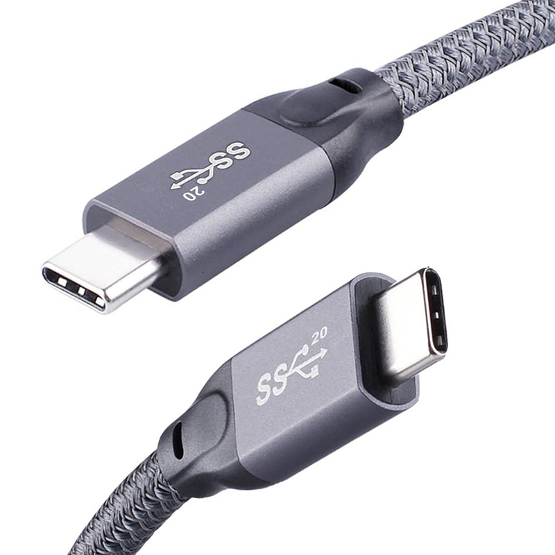 Qces USB C to USB C 3.2 Gen 2 Cable, 6.6Ft USBC Monitor Cable 100W PD Charging,