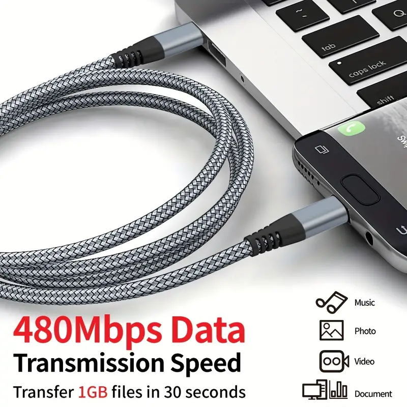 60W For iPhone 17 16 Samsung USB-C to USB-C Cable Fast Charger PD Nylon Cord Lot gallery