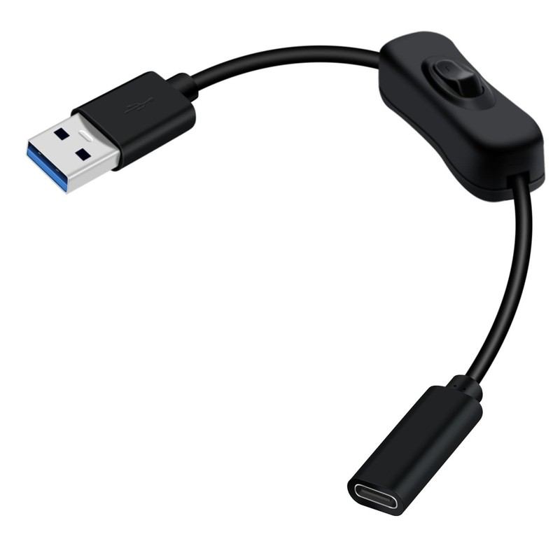 USB 3.0 Type A Male to USB Type C Female Cable with Switch 5Gbps Support 2A 1...