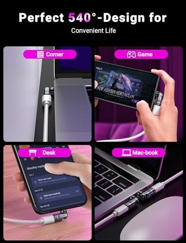 USB C Magnetic Adapter 240W 3-Pack, 90° Right Angle Connector for iPhone & Samsu gallery