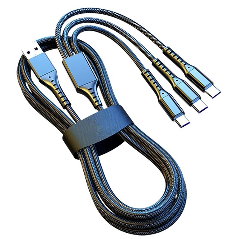 Cable de Carga USB Rapido 3 en 1 Cable de Cargador de Telefono Cell Multifuncion