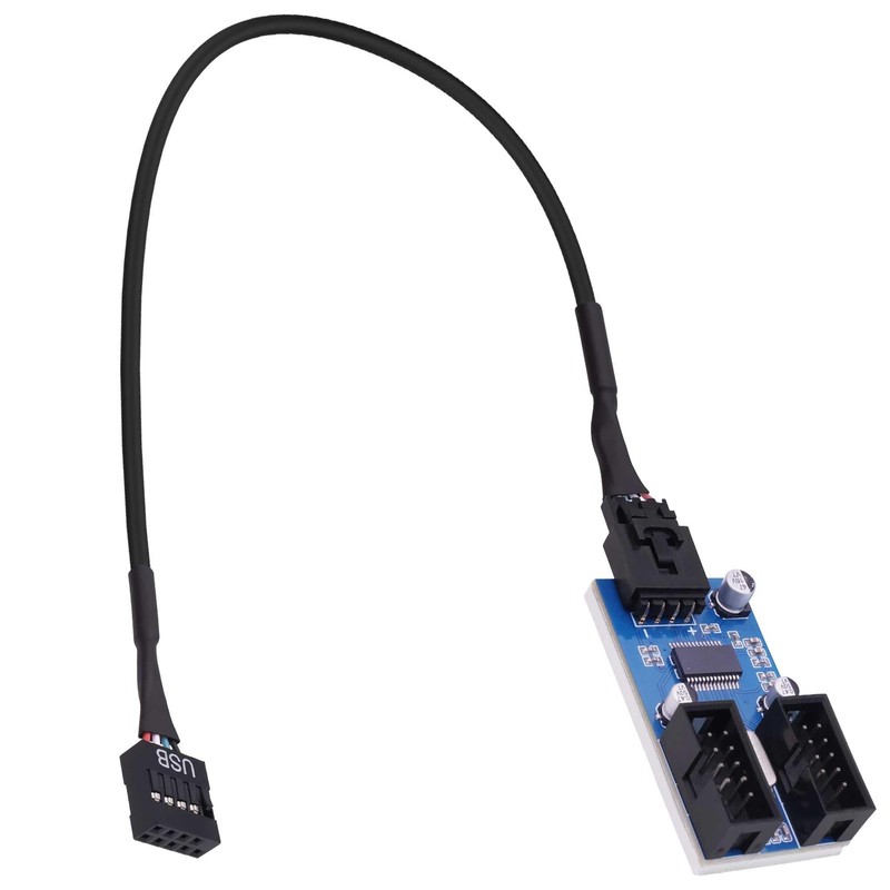 Motherboard USB 2.0 Hub Header Splitter 9 Pin Motherboard Header 1 to Dual 2 ... gallery