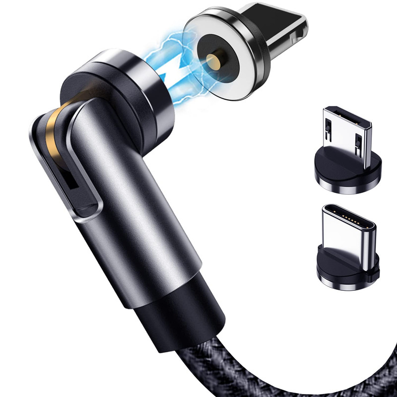Magnetic Charging Cable 5-Pack (3/3/6/6/10FT) – 540° Rotating Magnetic Phone Cha