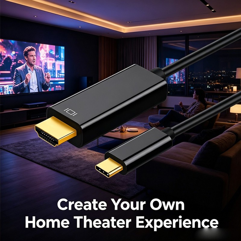 6FT USB-C to HDMI 1080P HDTV Adapter Cable for Android Smartphone Tablet TV gallery