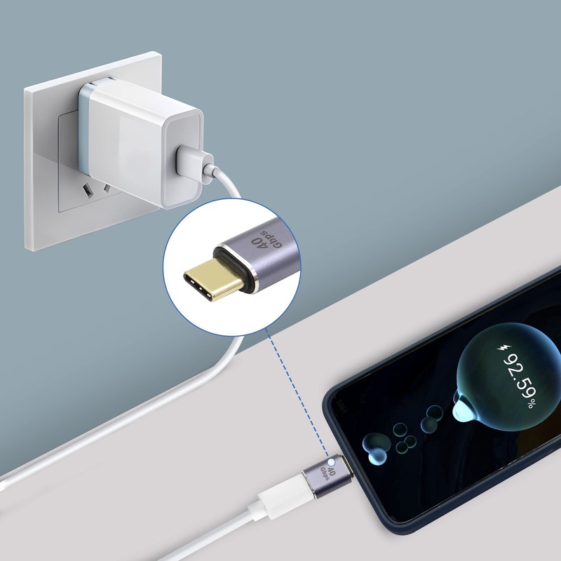 USB C Male to Female Coupler USB4.0 Type C Expansion Adapter 40Gbps 100W Data... gallery