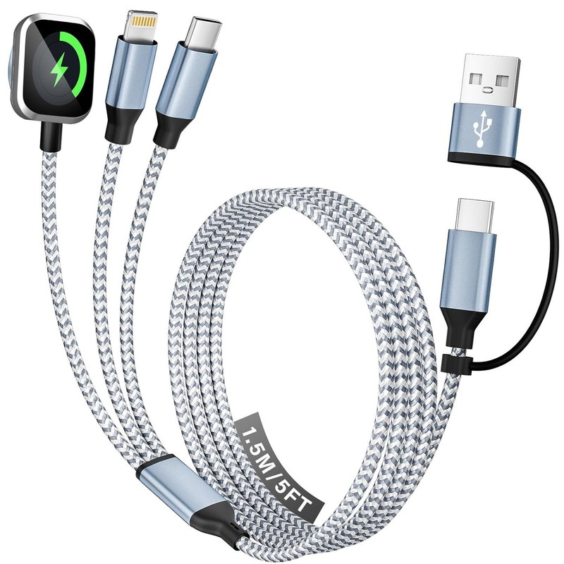 Lightweight 3-in-2 Multi Charging Cable for Travel - Compatible with iWatch gallery