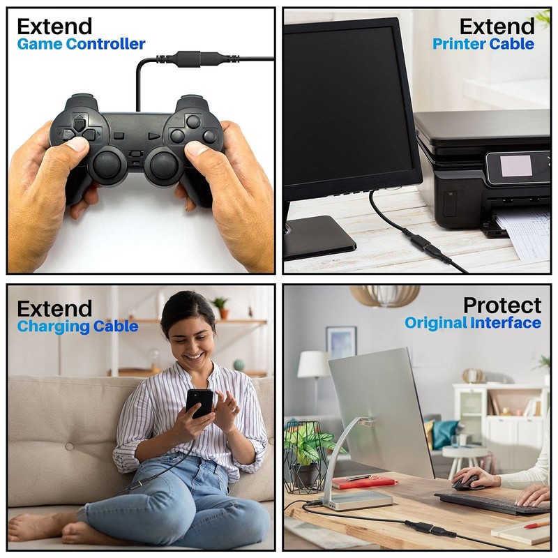 3 Pack USB Extension Cable 10 FT, USB 2.0 Type A Male to Female Extender Cord Ad gallery