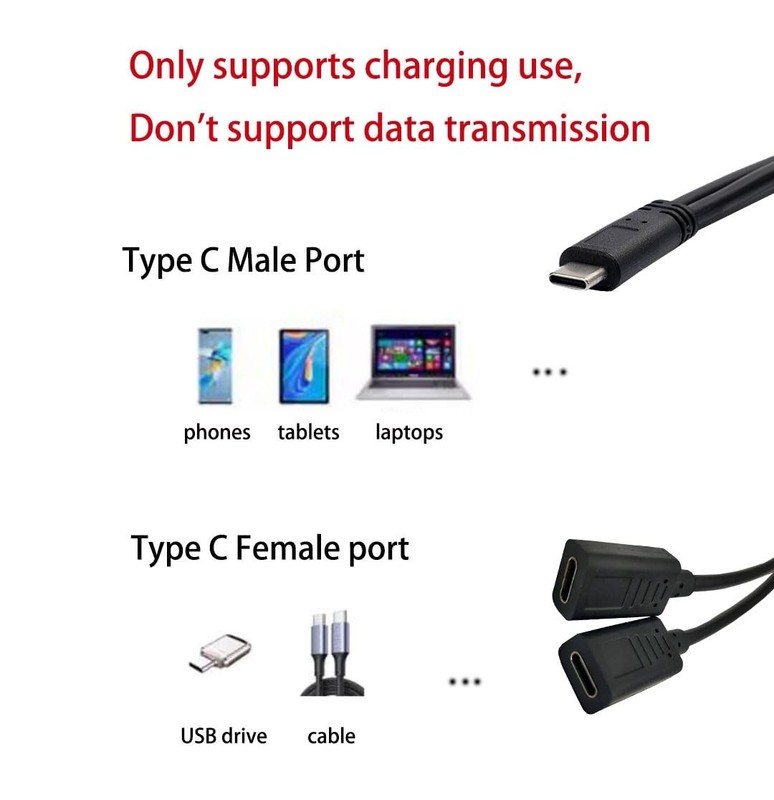 USB Splitter Charge Cable,1 Feet USB to 2 Dual Female Y Splitter Extension Ch... gallery