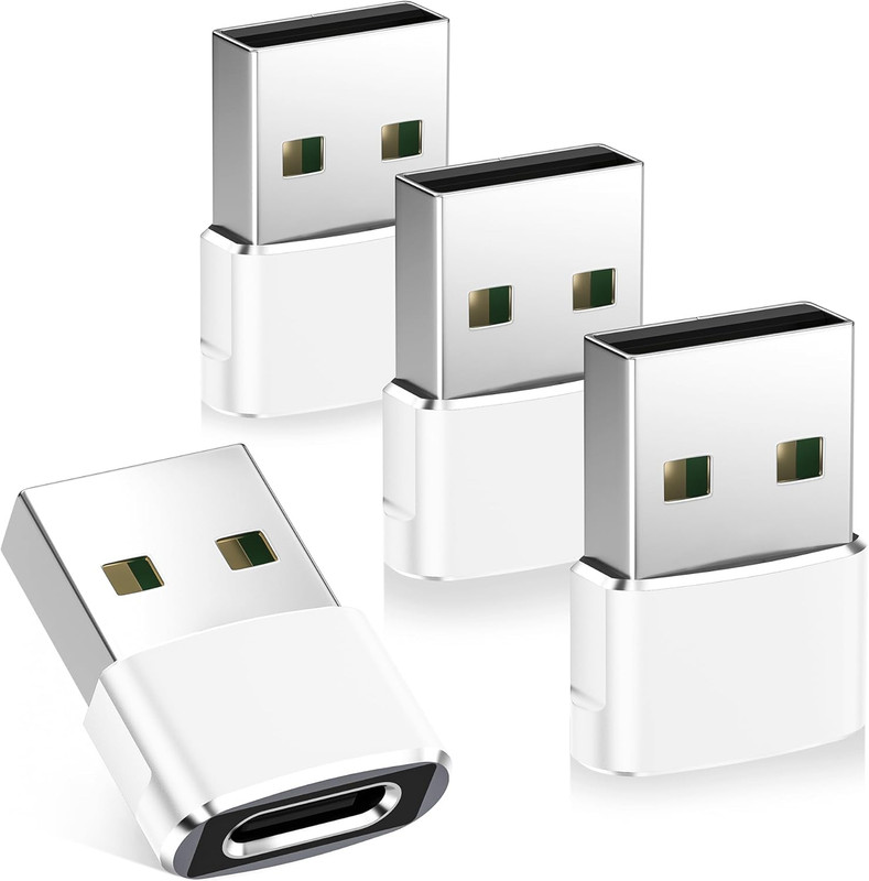 USB to USB C Adapter 4Pack,Type C Female to USBA Male Charger Cable