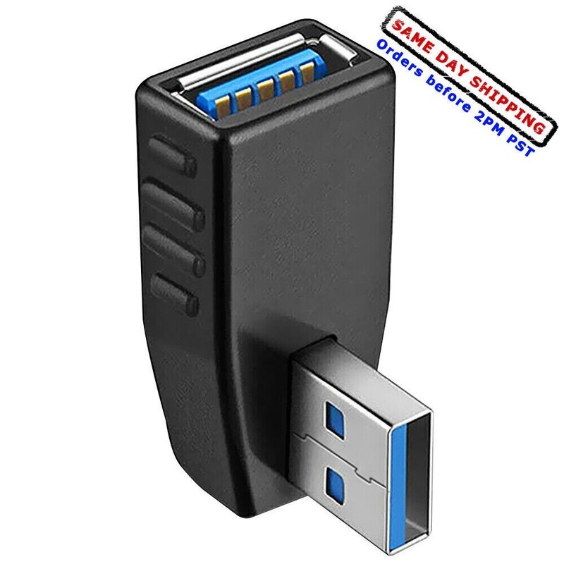 USB 3.0 Right Angle Connector Type-A Male to Female 90 Degree Extension Adapter